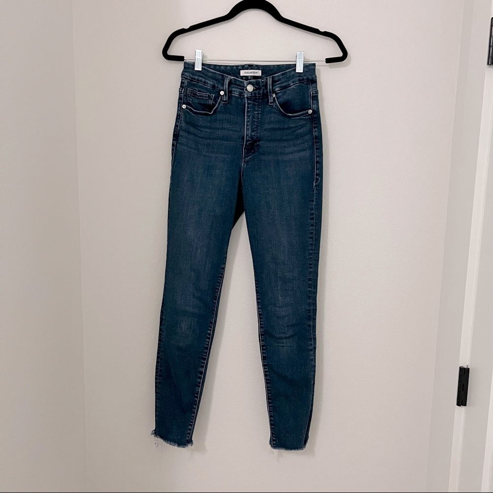 Good American: Good Legs Raw Hem Skinny Jeans